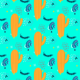 仙人掌图案的清新背景