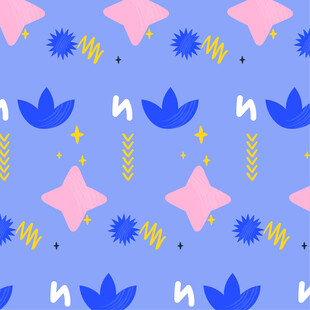 蓝粉几何图案无缝背景图