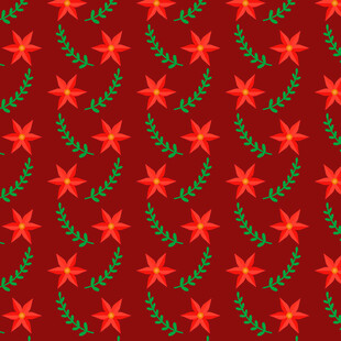 红色圣诞星与文字图案背景