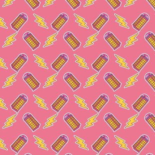 粉色背景的薯条汽水图案