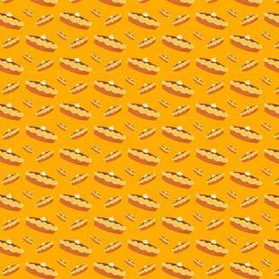 橙色面包图案无缝背景图