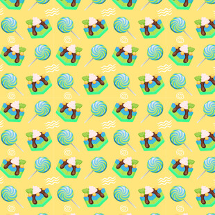 多彩圆形图案无缝背景图