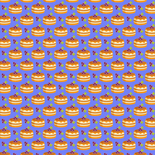 蓝色背景上的甜甜圈图案