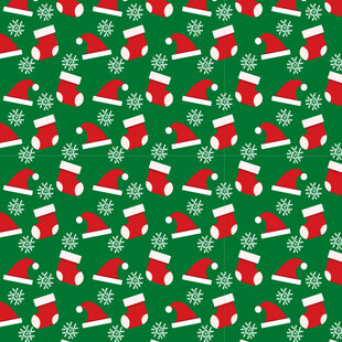 圣诞元素无缝图案背景