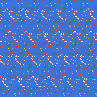 蓝色圣诞风糖果图案背景