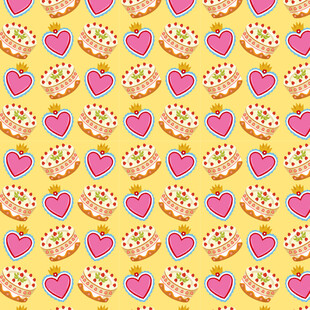 爱心甜甜圈图案背景