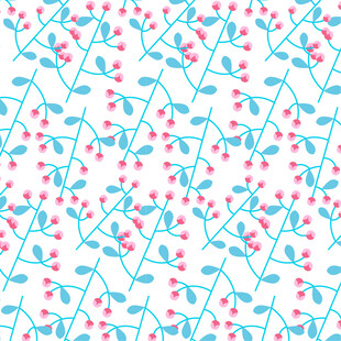 蓝粉花卉图案背景设计
