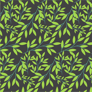 绿叶繁茂无缝图案背景