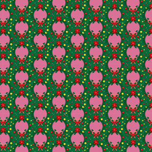 粉色花朵绿色背景图案