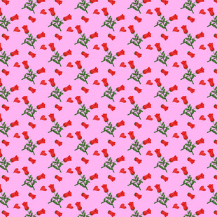 粉色背景樱桃图案印花