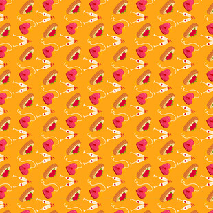 橙色背景水果图案纹理