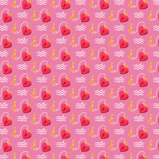 粉色草莓图案可爱背景图