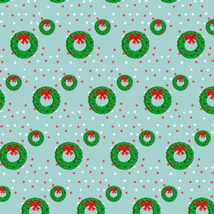 圣诞花环图案背景设计