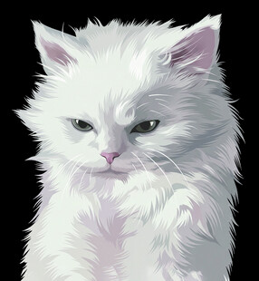 高冷白毛猫咪肖像