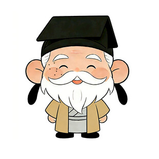 可爱卡通古代老者形象