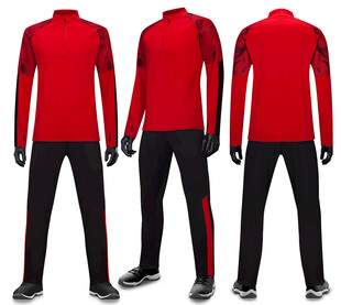 男士红黑运动套装展示