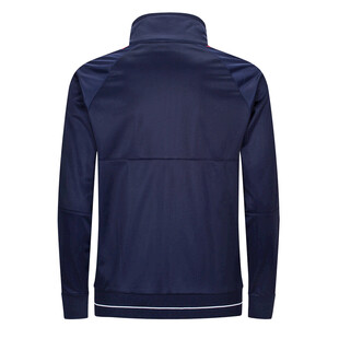 深蓝色立领夹克背面展示