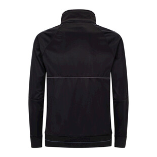 黑色立领长袖夹克背面