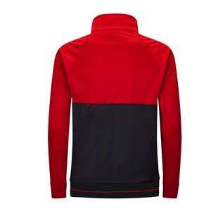 红黑拼接立领长袖运动上衣