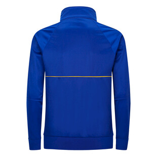 蓝色立领运动夹克背面