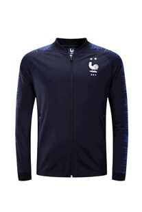 深蓝色拉链长袖运动上衣