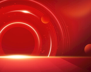 红色炫光环形科技背景