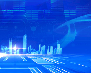 科技城市夜景未来感十足