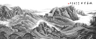 新中式黑白水墨画