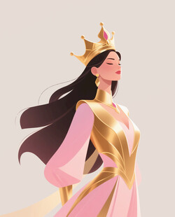 优雅女王形象插画