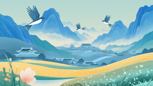 田园山水间的诗意风光