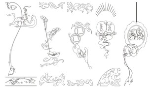 线稿设计素材 移门图案 线条