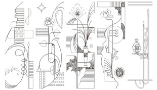 移门图案 线条背景 装饰线条