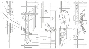 移门图案 线条背景 装饰线条