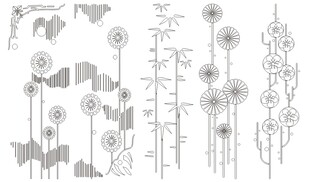 简约植物花卉矢量图案