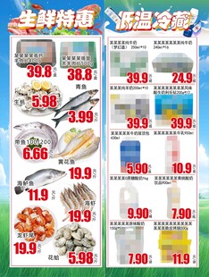 生鲜特惠低温冷藏促销海报DM