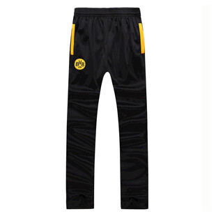 黑色运动长裤带黄色装饰