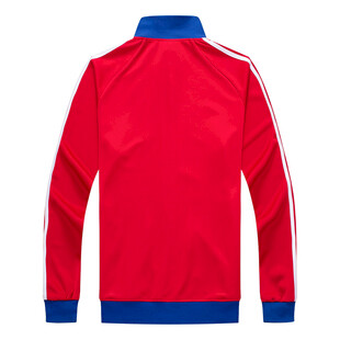 红色运动夹克背面展示