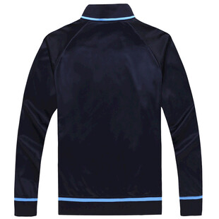 深蓝色带蓝边运动夹克