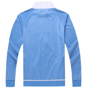 蓝色长袖运动上衣背面