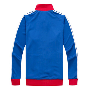 蓝色红边运动外套背面