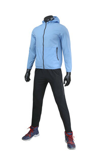 浅蓝色连帽运动套装展示