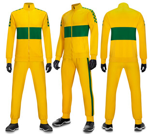 黄色绿纹连体紧身衣展示