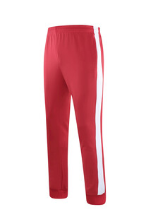 红色侧边白条运动长裤