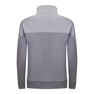 男士灰色拼接立领运动上衣