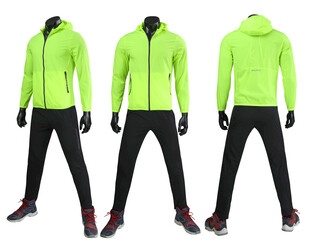 荧光绿运动套装展示
