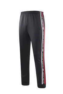 黑色侧边条纹运动长裤