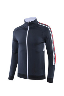 男士条纹拉链运动外套