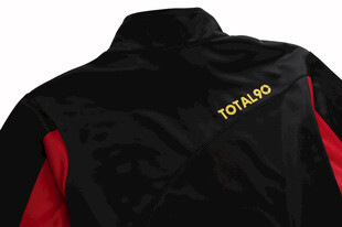 黑色红边夹克后背细节展示