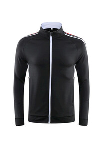 黑色拉链长袖运动上衣