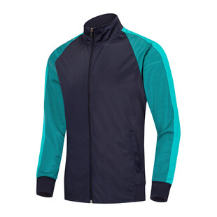 运动拼色拉链外套